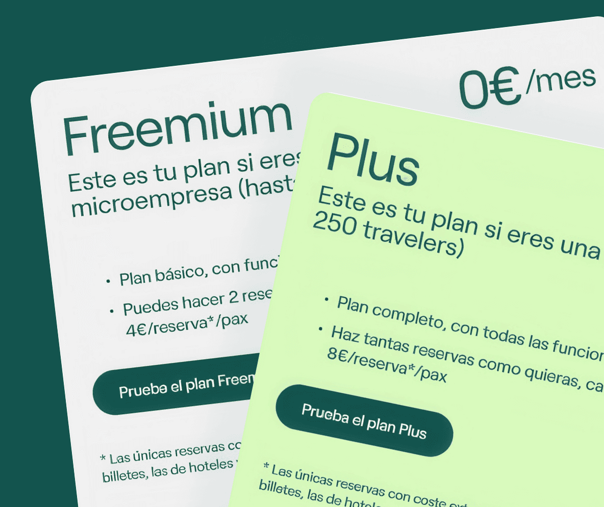Tarjetas de los planes Freemium y Plus de Ween
