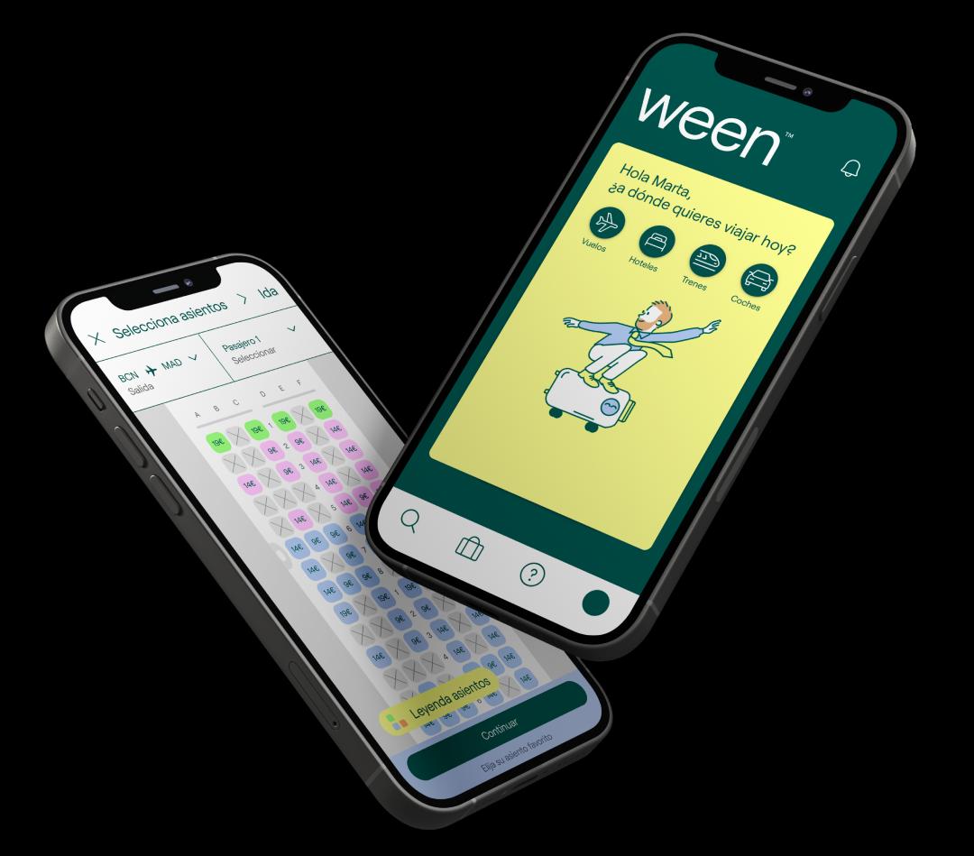 ween app de reserva de viajes de negocios